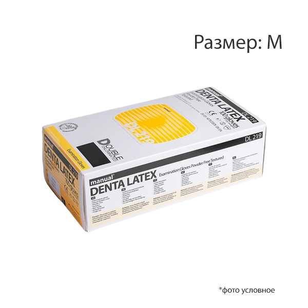 Изображение Перчатки латексные 50пар Manual DL219 нестерильные M