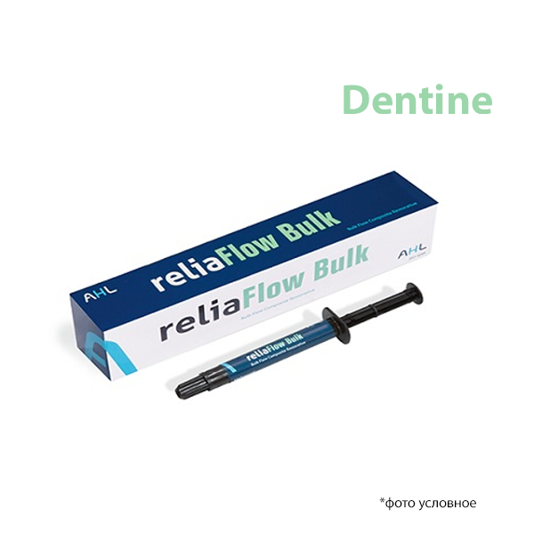Изображение РелиаФлоу Балк / ReliaFlow Bulk текучий композит «bulk-fill», 2 г Dentine наконечники 5 шт 1 из 1