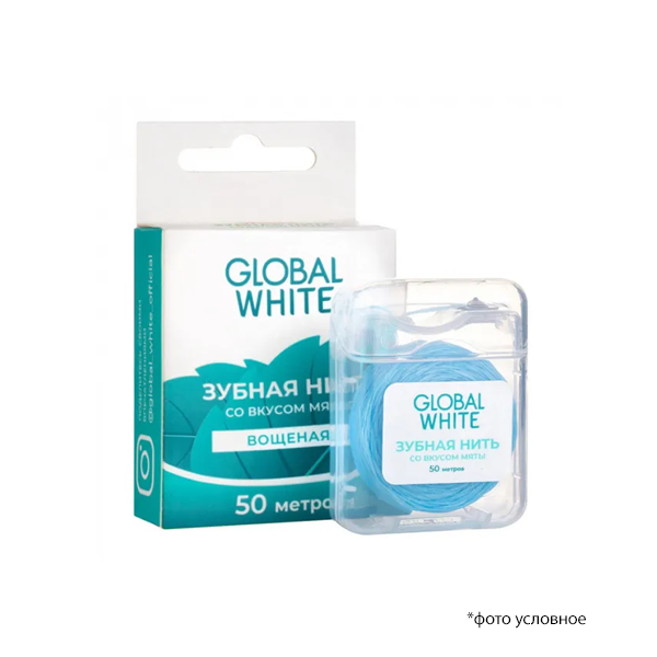 Изображение Зубная нить GLOBAL WHITE со вкусом мяты 43518