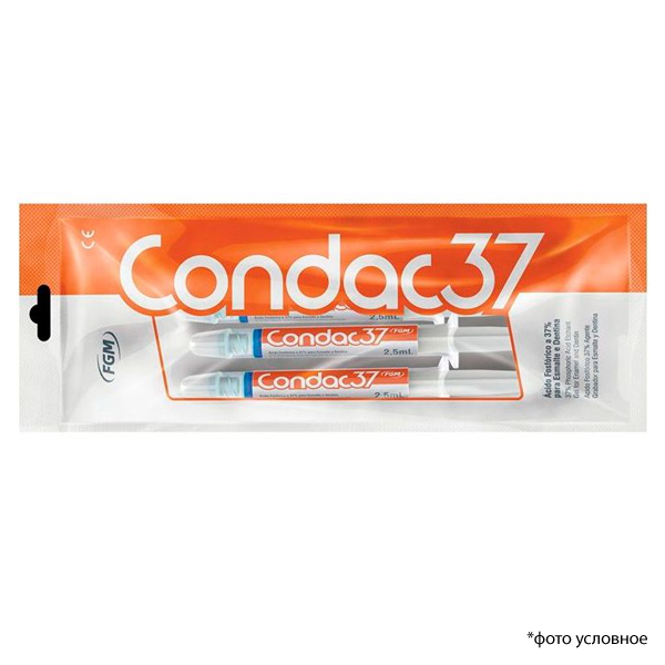 Изображение Кондак 37/ Condac 37, протравочный гель, набор, 3шпр.х2,5мл, 3 канюли 2 из 2