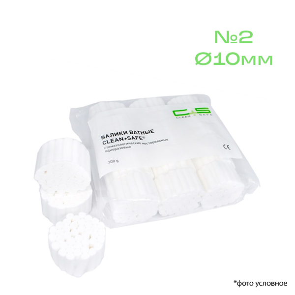Изображение Валики ватные Clean+Safe стомат нестерильные одноразовые №2 1 из 1