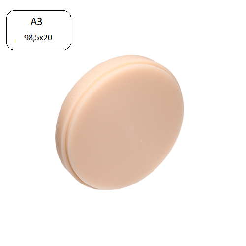 Изображение Диск ПММА  блок-заготовка Re-Fine Acrylic для CAM, цвет A3, 98.5х20мм, 1шт