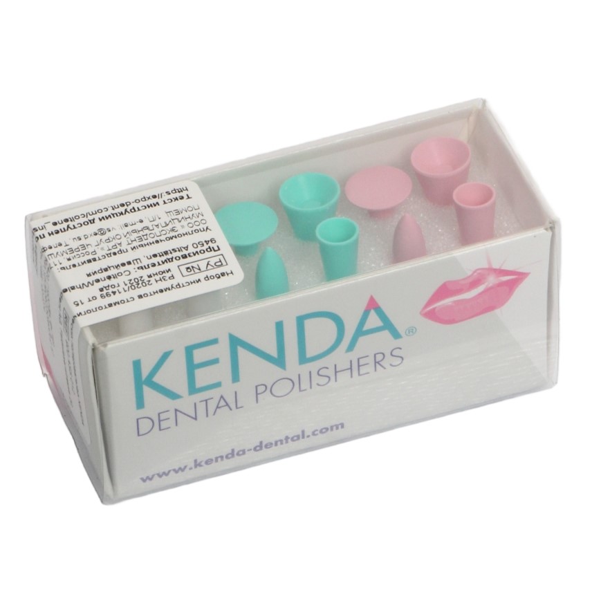 Изображение Полиры KENDA C.G.I набор 900: белый, розовый, зеленый, RA, 12шт