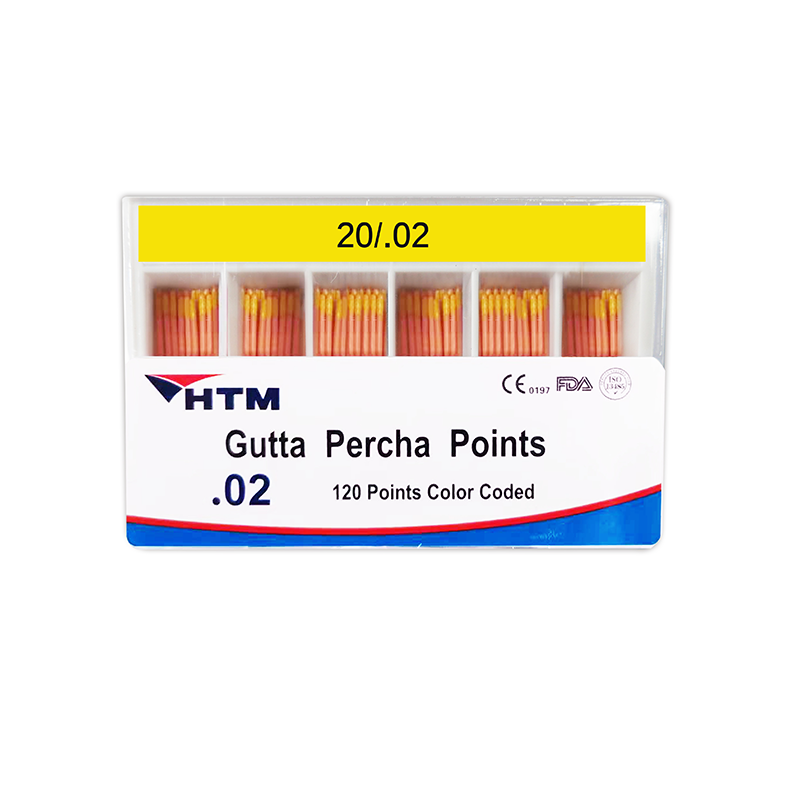 Изображение Штифты гуттаперчевые, 02, размер 20, 120 шт HTM Dent 06976806525235
