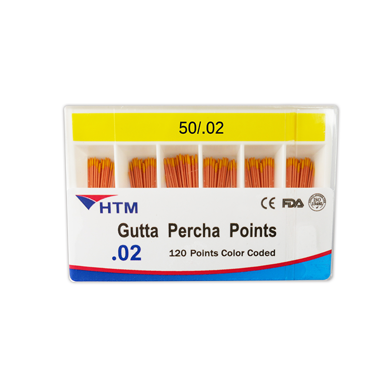 Изображение Штифты гуттаперчевые, 02, размер 50, 120 шт HTM Dent 06976806525303
