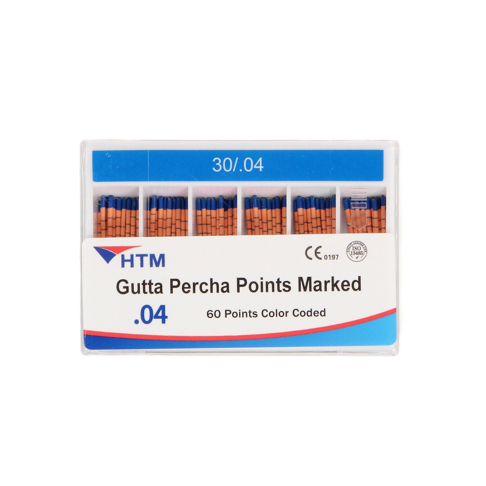 Изображение Штифты гуттаперчевые маркированные, 04, размер 30, HTM Dent, 60шт