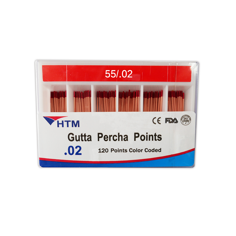 Изображение Штифты гуттаперчевые, 02, размер 55, 120 шт HTM Dent 06976806525310