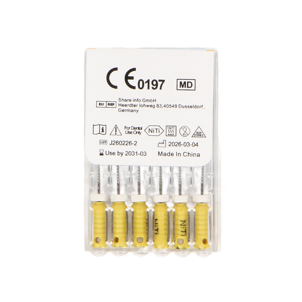 Изображение К-файлы ручные NiTi 21мм №20 6шт Denco D-P.03.01-021-02-020-SR-000-00-00