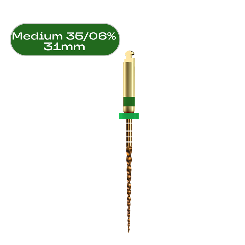 Изображение Roll Wave файлы, тепловая активация, NiTi, размер medium 35/6, длина 31 мм, 4 шт., Denco