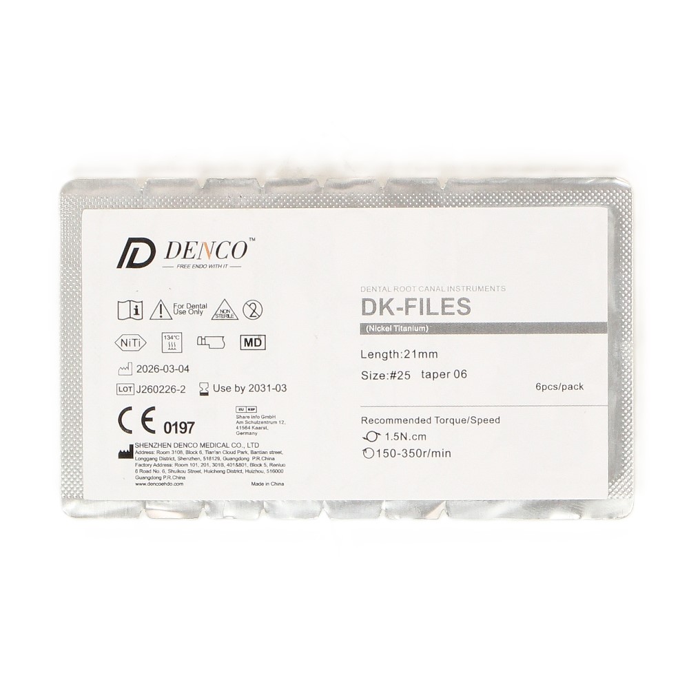 Изображение DK-файлы NiTi 06 21мм №025 6шт Denco D-P.01.14-021-06-025-SR-000-00-00