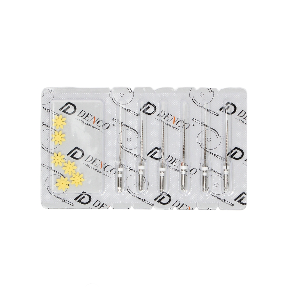 Изображение Pro-Flexi файлы NiTi, тепловая активация, 25 мм, 15/04, белые, 6 шт, Denco 2 из 2