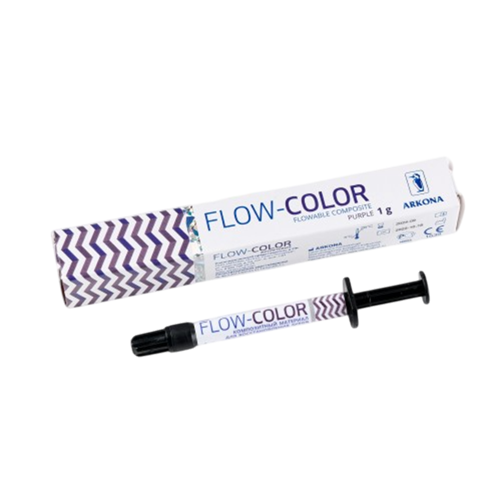 Изображение Flow Color фиолетовый, текучий композит, шприц, 1гр