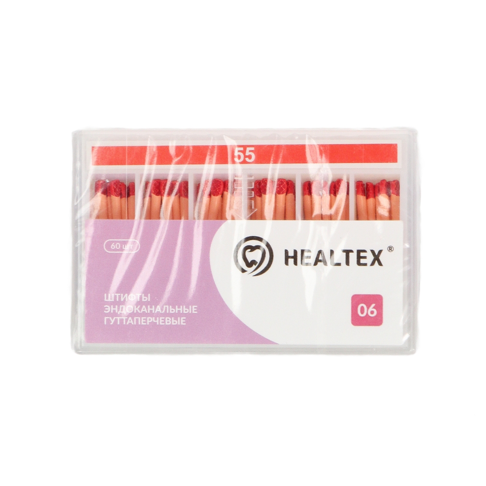 Изображение Штифты гуттаперчевые 06 №55 Healtex, 60шт