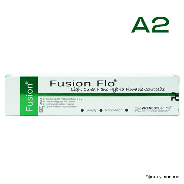Изображение Fusion Flo жидкотекучий композит, цвет А2, универсальный, светоотверждаемый, шприц, 2 гр, 2 шт