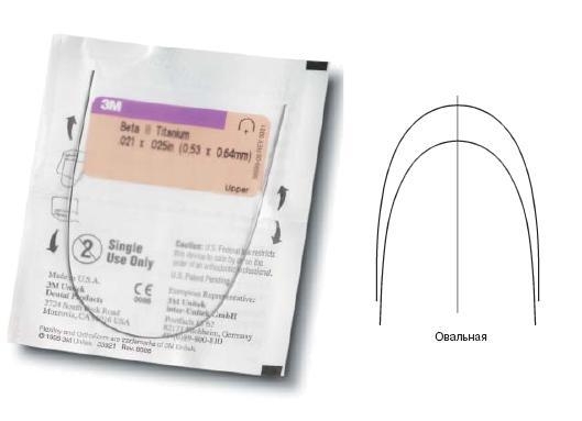 Изображение Дуга титано-молибденовая Юнитек Бета III / Unitek Beta III Titanium Archwire OFIII U 019x025 1шт 4301-316 1 из 1