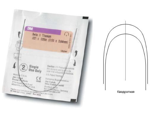 Изображение Дуга титано-молибденовая Юнитек Бета III / Unitek Beta III Titanium Archwire OFII U 021x025 1шт 4301-320 1 из 1