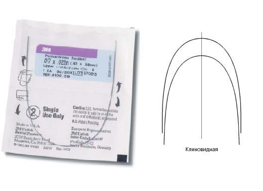 Изображение Дуга стальная СмартКлип Пермахром Ризилиэнт / SmartClip Permachrome Resilient Archwire SS OFI L .021х.025 шт 9293-944 1 из 1