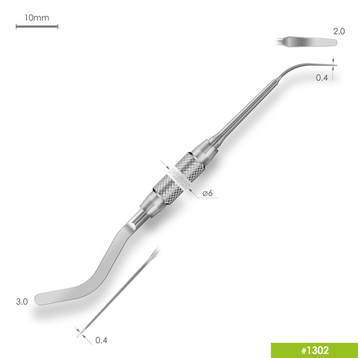 Изображение 1302 Двухсторонняя серповидная гладилка. Ручка Ø6mm 2 из 4