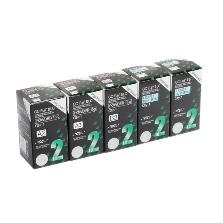 Изображение Fuji II LC стеклоиономерный цемент, цвета A2, A3, B3, 3х15гр + 2х6,8мл, GC 1 из 2