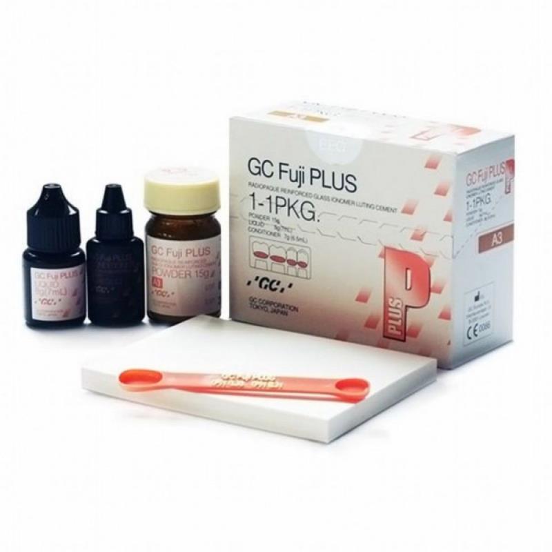 Изображение Фуджи плюс | Fuji Plus 1-1PKG, цвет A3, набор стеклоиномерный цемент с композитом, 15+7+6,5 гр, GC 1 из 1