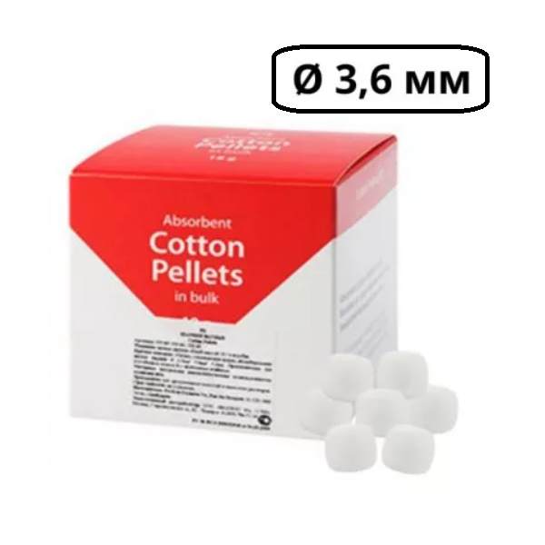 Изображение Шарики ватные Cotton Pellets №3, 3,6мм, 18гр, 675шт, PD 1 из 1