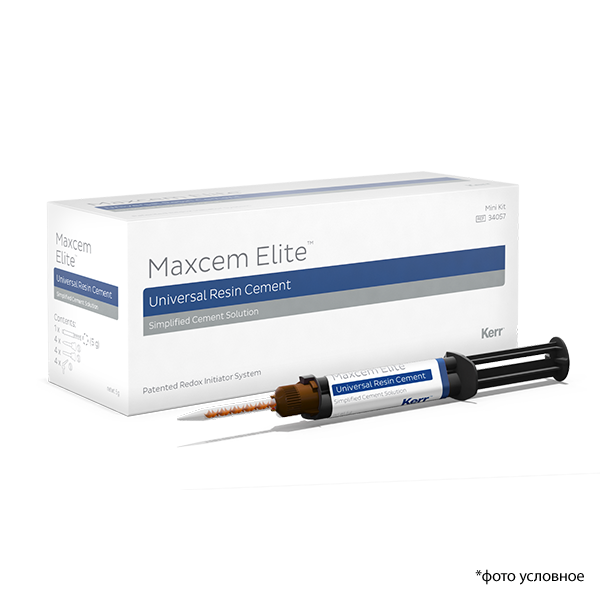 Изображение Maxcem Elite™ Mini Kit цемент самопротравливающий самоадгезивный, прозрачный, шприц, 5гр