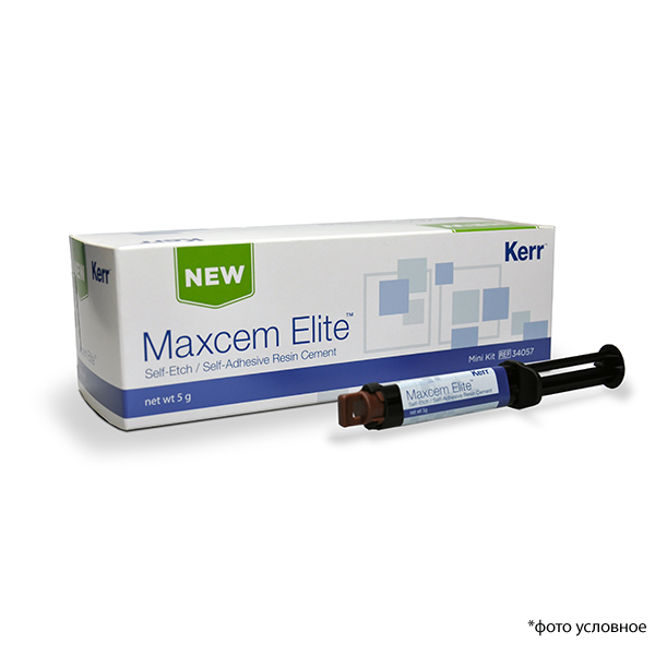 Изображение Maxcem Elite™ Mini Kit цемент самопротравливающий самоадгезивный, прозрачный, шприц, 5гр 2 из 2
