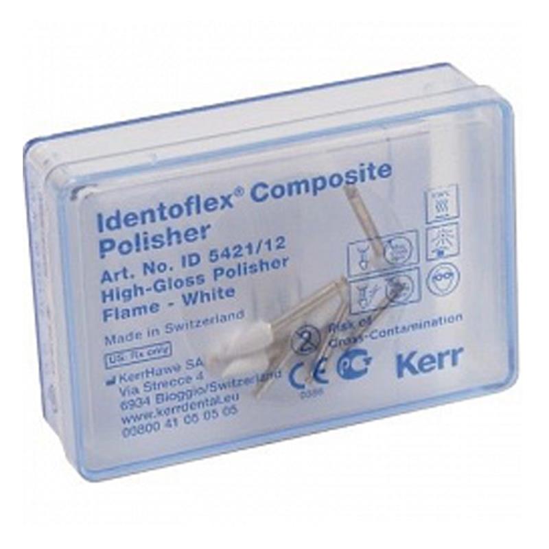 Изображение Полиры д/композитов / Identoflex Composite High-Gloss Polishers для зерко блеска пламя белые 12шт