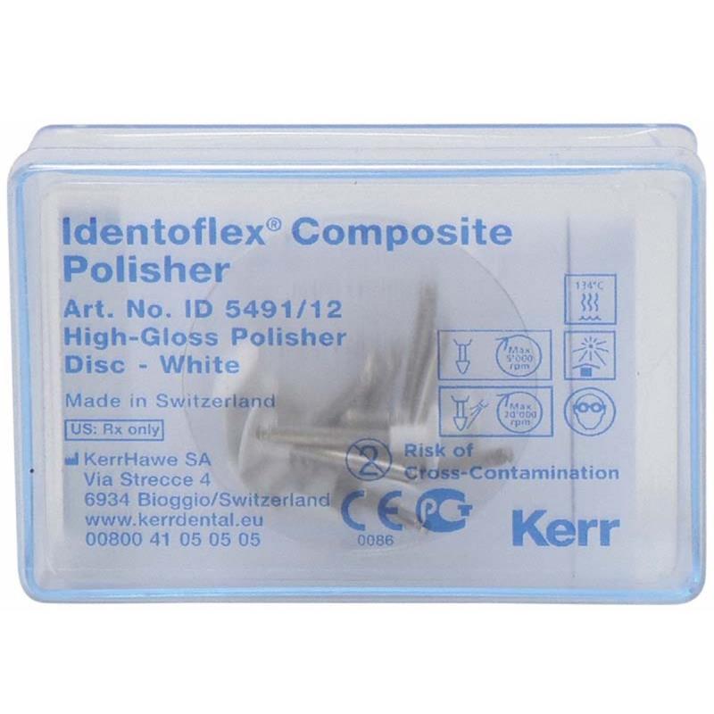 Изображение Полиры д/композитов / Identoflex Composite High-Gloss Polishers для зерк блеска диск белые 12шт 1 из 1