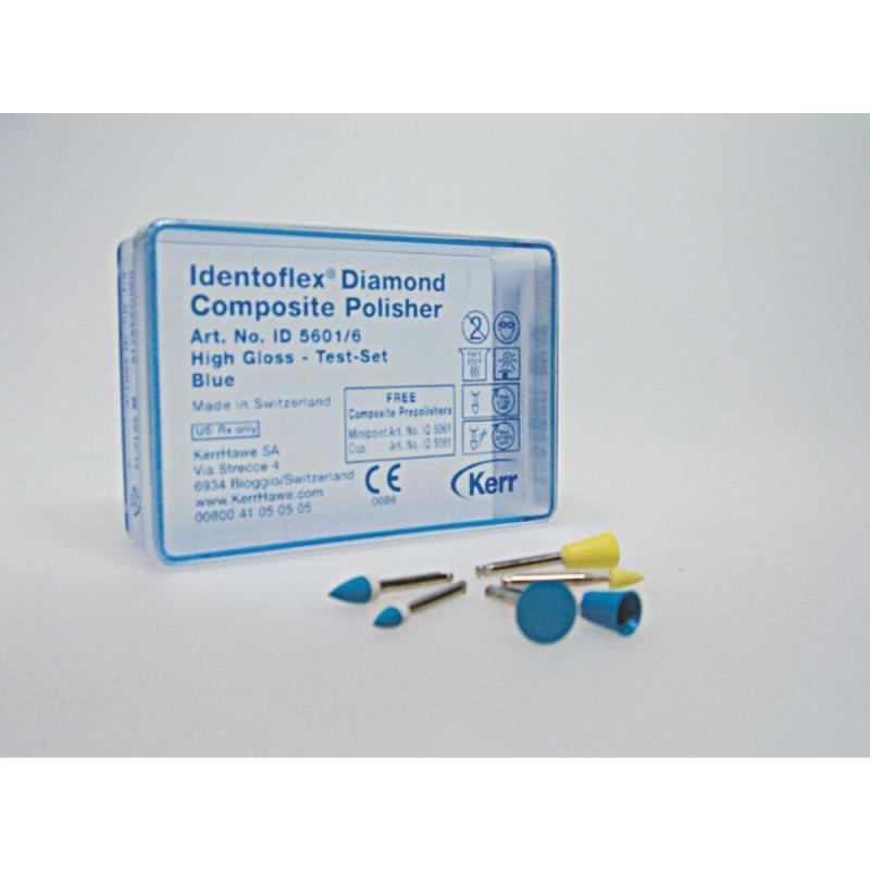 Изображение Полиры д/композитов алмазные набор / Indentoflex Diamond Composite Polishers Test-Set в ассортименте 6шт ID5601/6 1 из 1