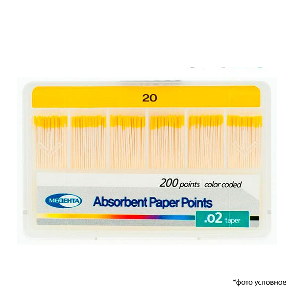 Изображение Штифты бумажные 02 №20 200шт Медента