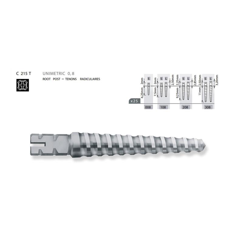 Изображение Штифты титан Юниметрик / UNIMETRIC 108L 25шт Maillefer C215TL0010800