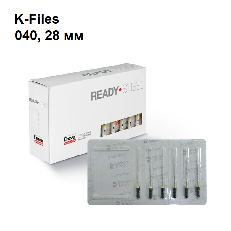 Изображение K-Files 040/28мм, 6 шт, ручной каналорасширитель 1 из 1
