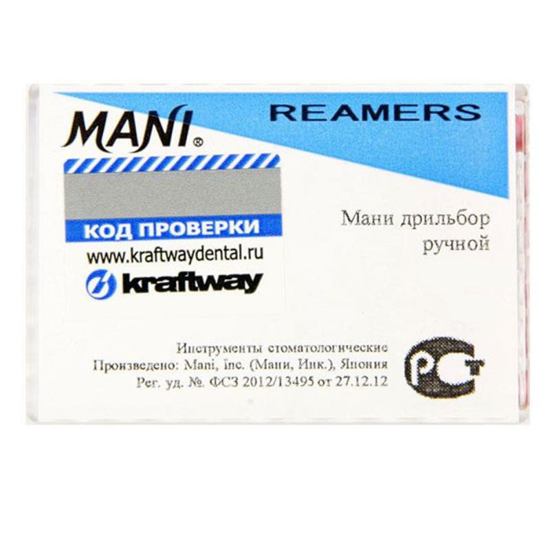 Изображение Ример / Reamers дрильбор ручной SS 25мм №6 6шт Mani 312001