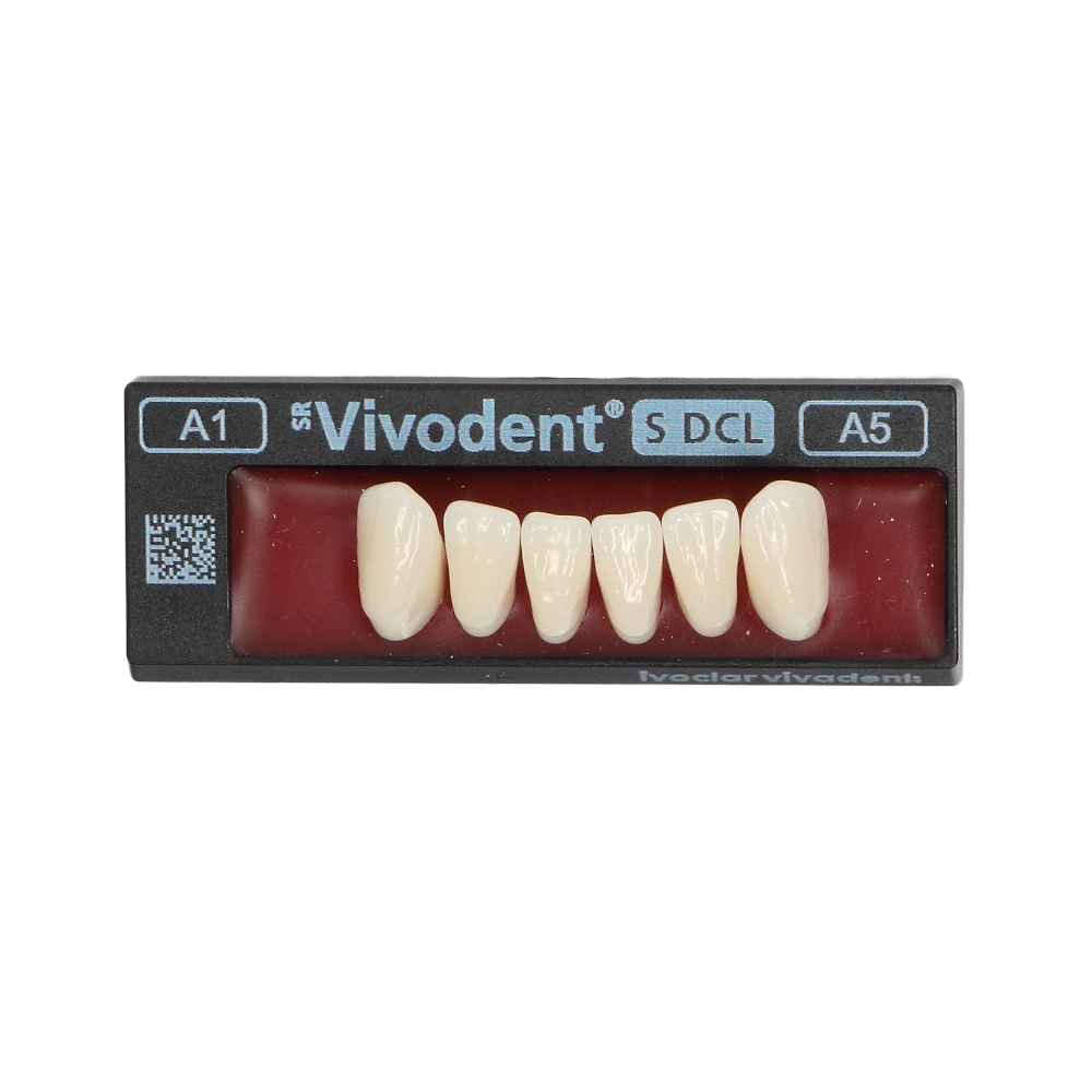 Изображение Зубы SR Vivodent S DCL форма A5, цвет A1, фронтальные нижние, 6шт 1 из 1