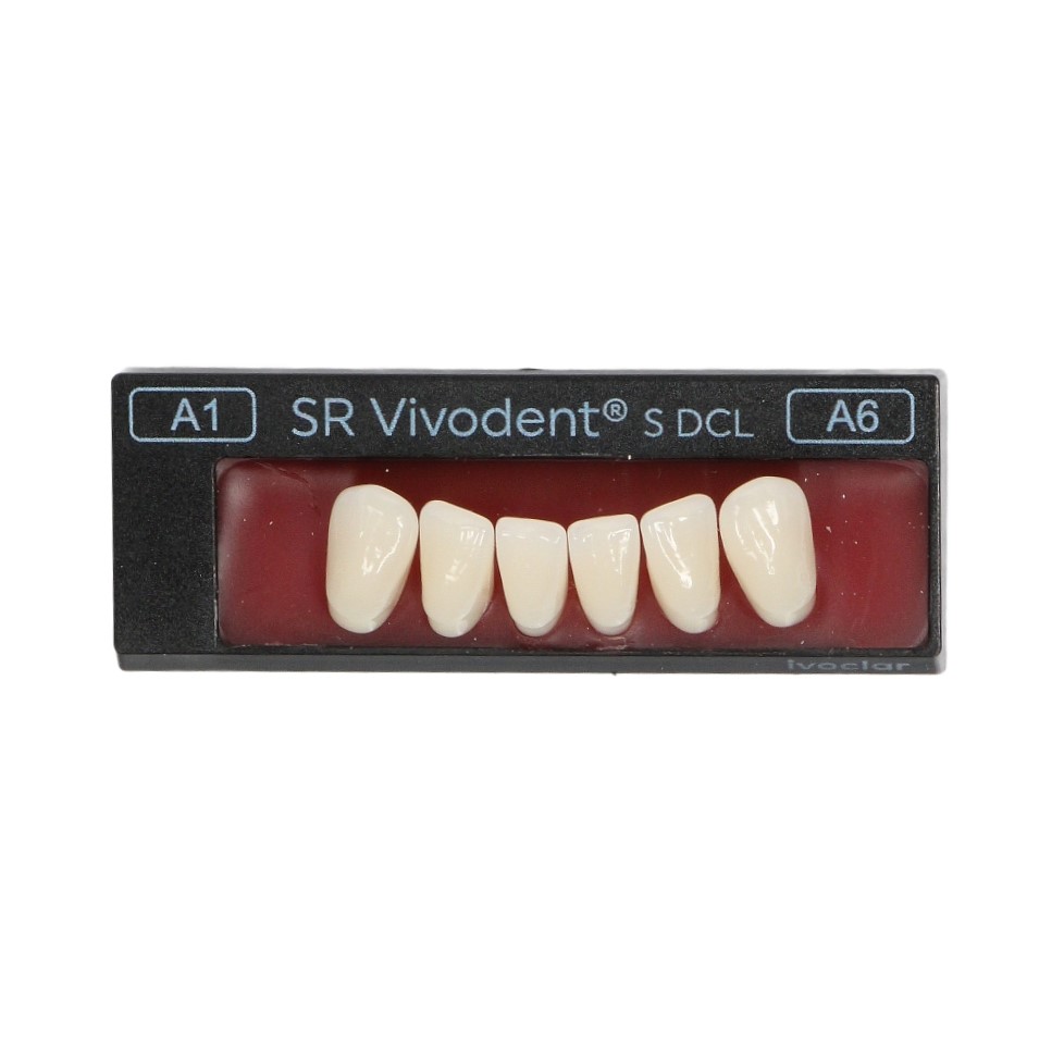 Изображение Зубы SR Vivodent S DCL форма A6, цвет A1, фронтальные нижние, 6шт 1 из 1