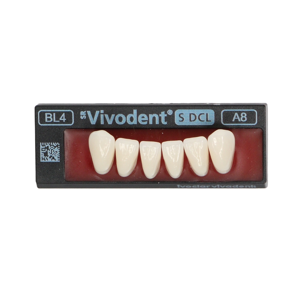 Изображение Зубы SR Vivodent S DCL форма A8, цвет BL4,  фронтальные нижние, 6шт 1 из 1