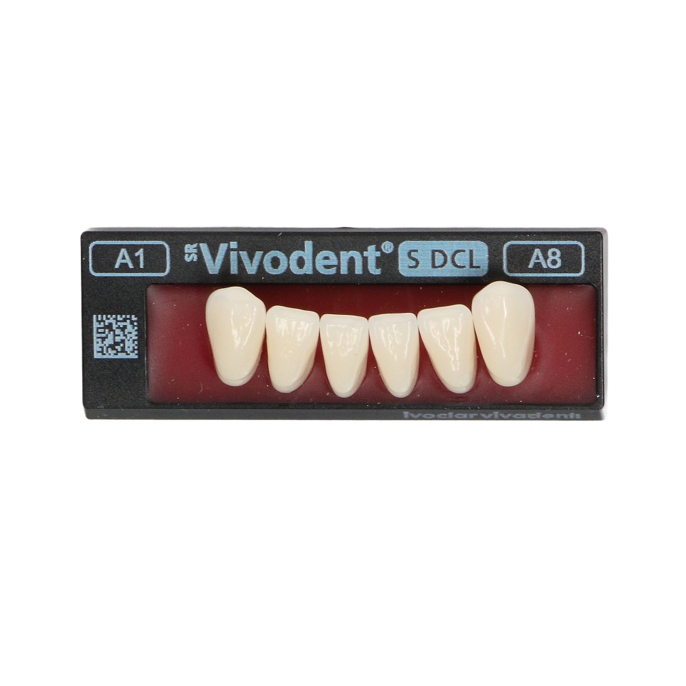 Изображение Зубы SR Vivodent S DCL форма A8, цвет A1, фронтальные нижние, 6шт 1 из 1