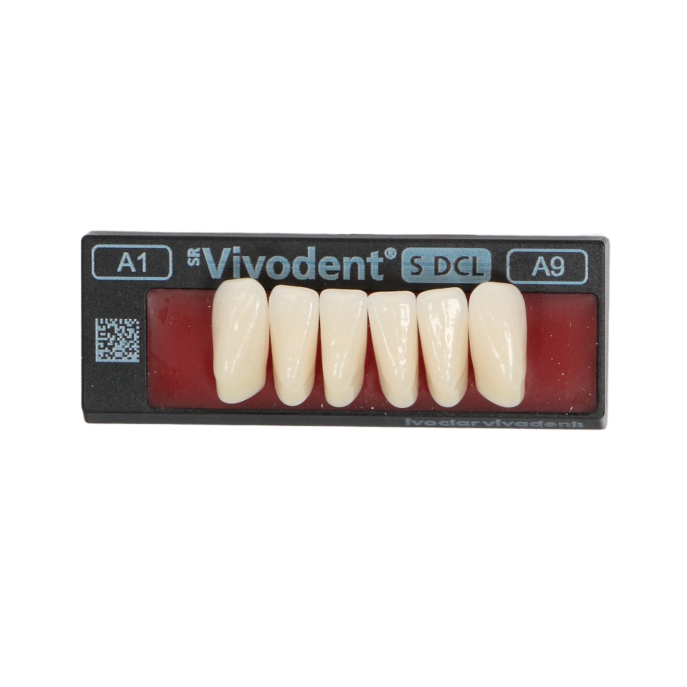 Изображение Зубы SR Vivodent S DCL форма A9, цвет A1, фронтальные нижние, 6шт 1 из 1