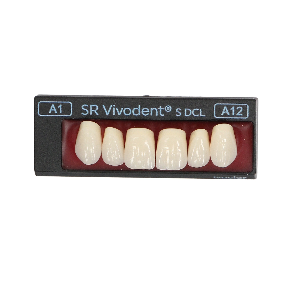Изображение Зубы SR Vivodent S DCL форма A12, цвет A1, фронтальные верхние, 6шт 1 из 1