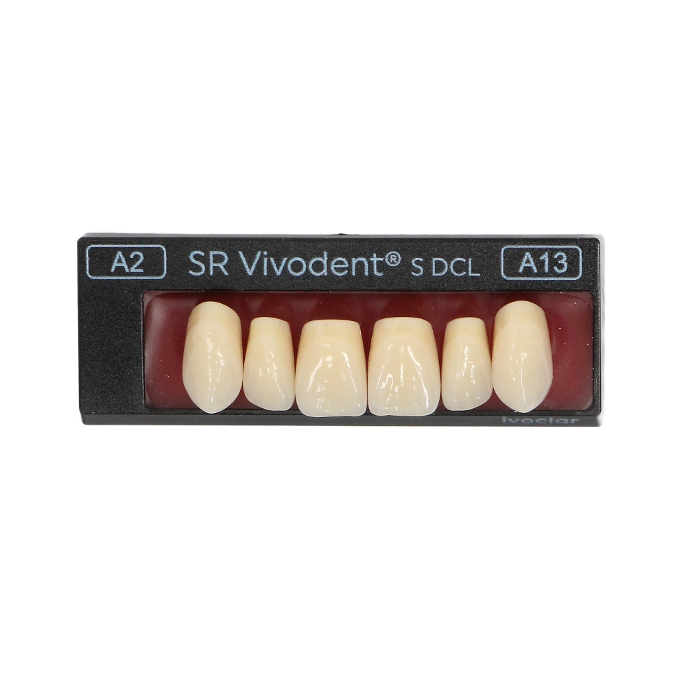 Изображение Зубы SR Vivodent S DCL форма A13, цвет A2, фронтальные верхние, 6шт 1 из 1