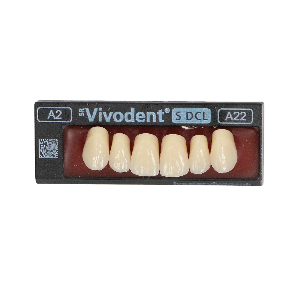 Изображение Зубы SR Vivodent S DCL форма A22, цвет A2, фронтальные верхние, 6шт 1 из 1