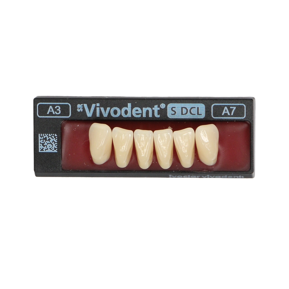 Изображение Зубы SR Vivodent S DCL форма A7, цвет A3, фронтальные нижние, 6шт 1 из 1