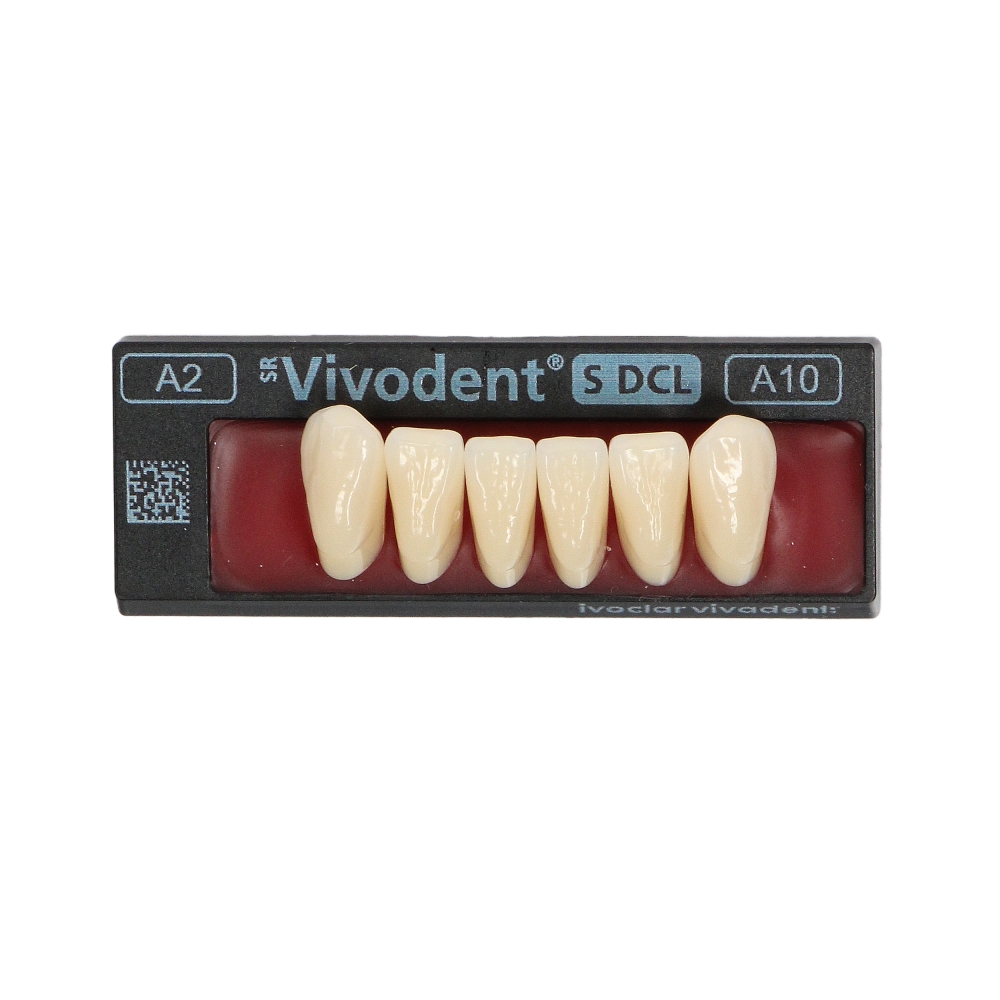 Изображение Зубы SR Vivodent S DCL форма A10, цвет A2, фронтальные нижние, 6шт