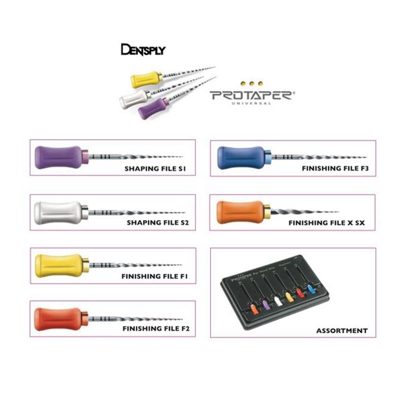 Изображение Protaper ручной в наборе (21мм 1хS1, 1хS2, 1хF1, 1хF2, 1хF3, 19мм 1хSX) Maillefer 1 из 1