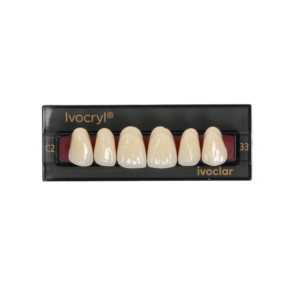 Изображение Зубы Ivoclar Set of 6 размер 33, цвет C2, искусственные фронтальные верхние, 6шт 1 из 2