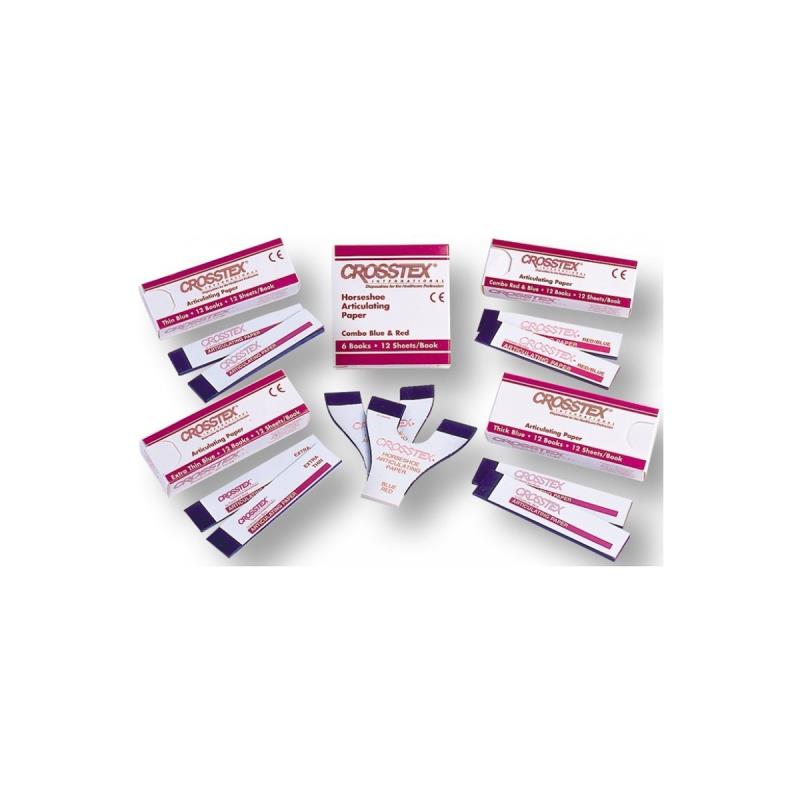 Изображение Бумага артикуляционная прямая синяя 76,2мкм блокнот 144шт Crosstex