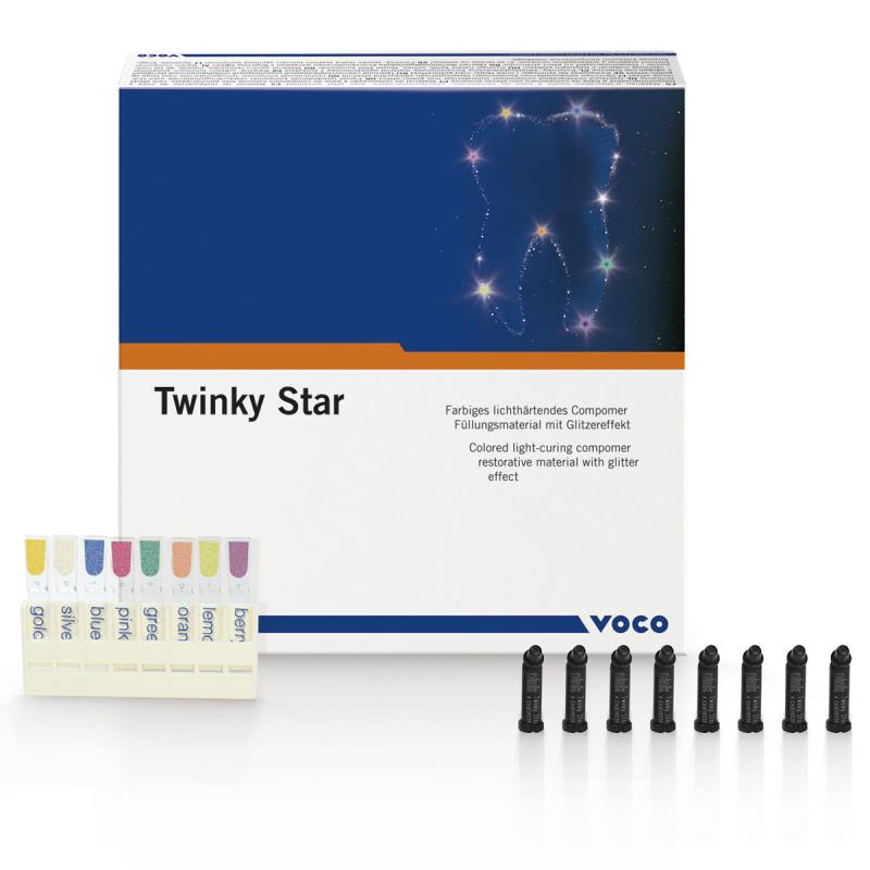 Изображение Twinky Star цветной композит с эффектом блесток, оранжевый, капсулы 0,25гр х 25шт 1 из 1