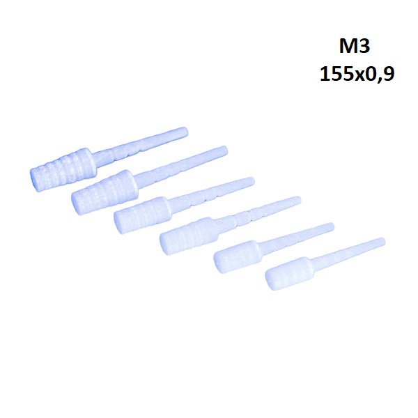 Изображение Штифты стекловолоконные ШВС M3, с объемной головкой, 155х0,9 (155х0,7), 6 шт. 1 из 1