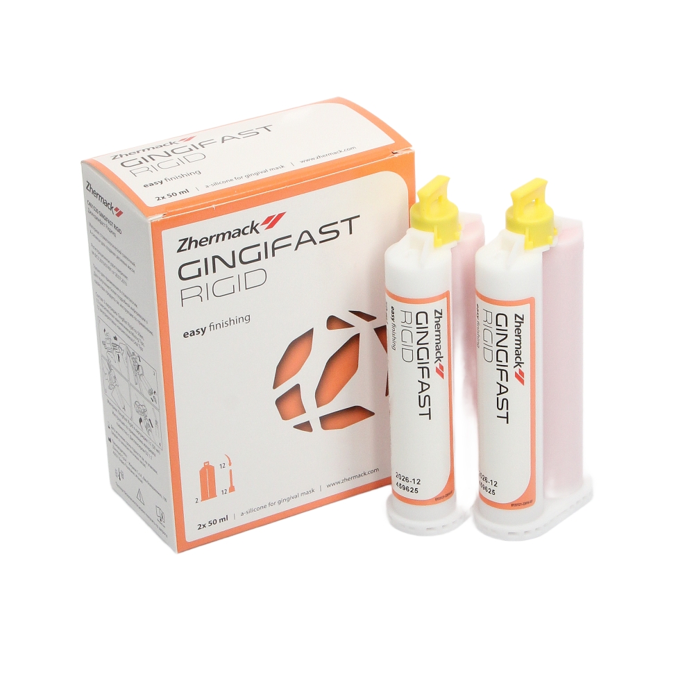 Изображение Gingifast Rigid десневая маска А-силикон, 2х50мл (без лака)